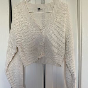 H&M White Sweater Cardigan, Size S